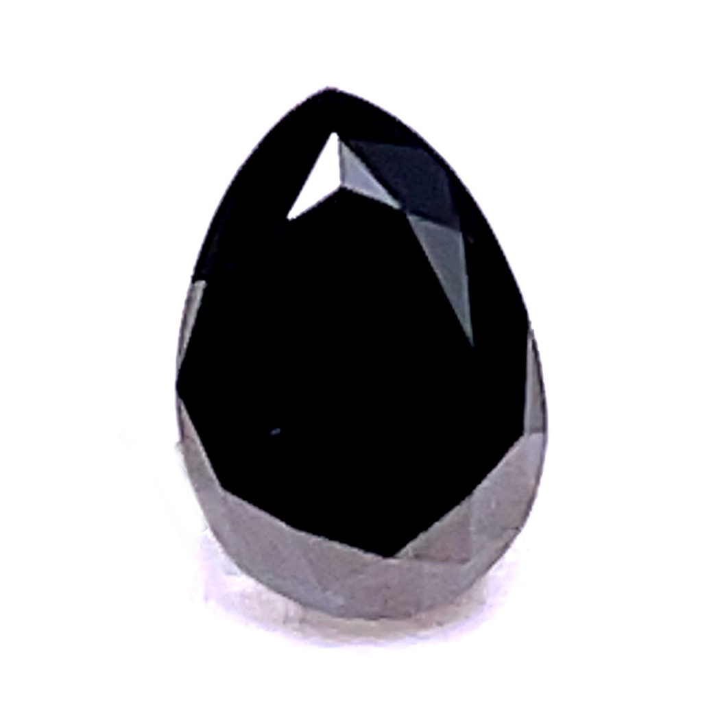 0.79 ct Pear Shape Natural Diamond : Fancy Black