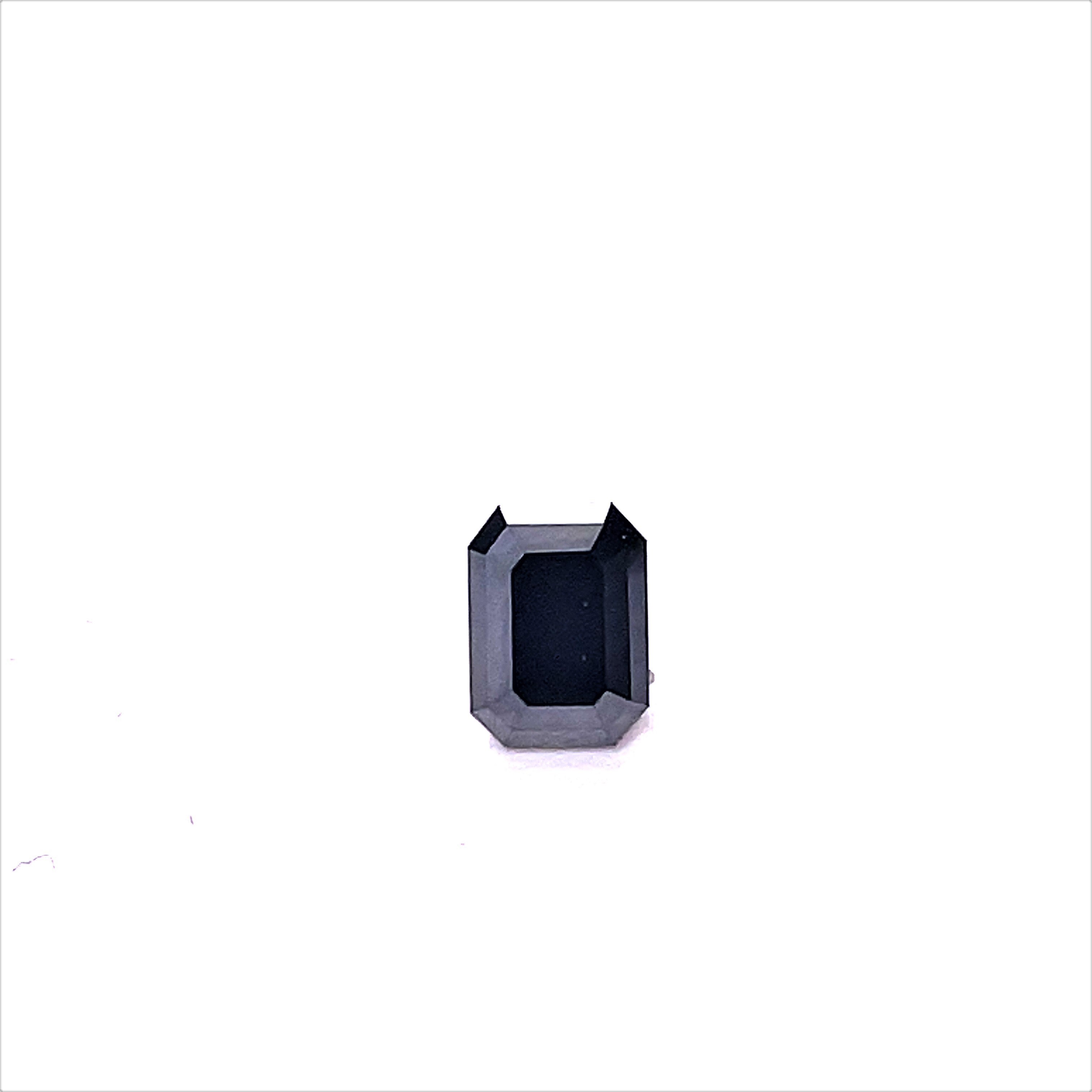 0.90 ct Emerald Cut Natural Diamond : Fancy Black