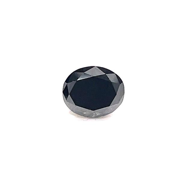 0.88 ct Oval Natural Diamond : Fancy Black