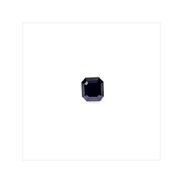 0.82 ct Emerald Cut Natural Diamond : Fancy Black