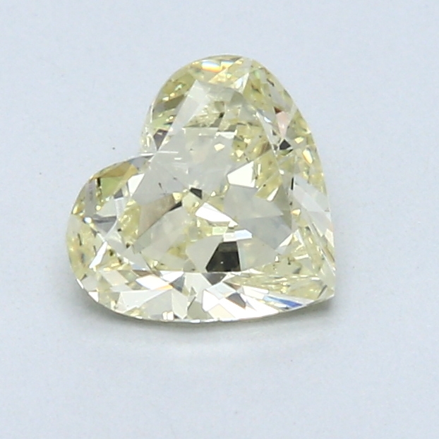 0.76 ct Heart Shape Natural Diamond : Fancy Light Yellow / SI1