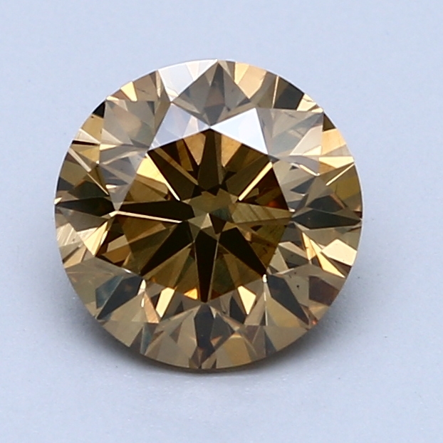 1.59 ct Round Diamond : Fancy Deep Yellow Brown / SI1