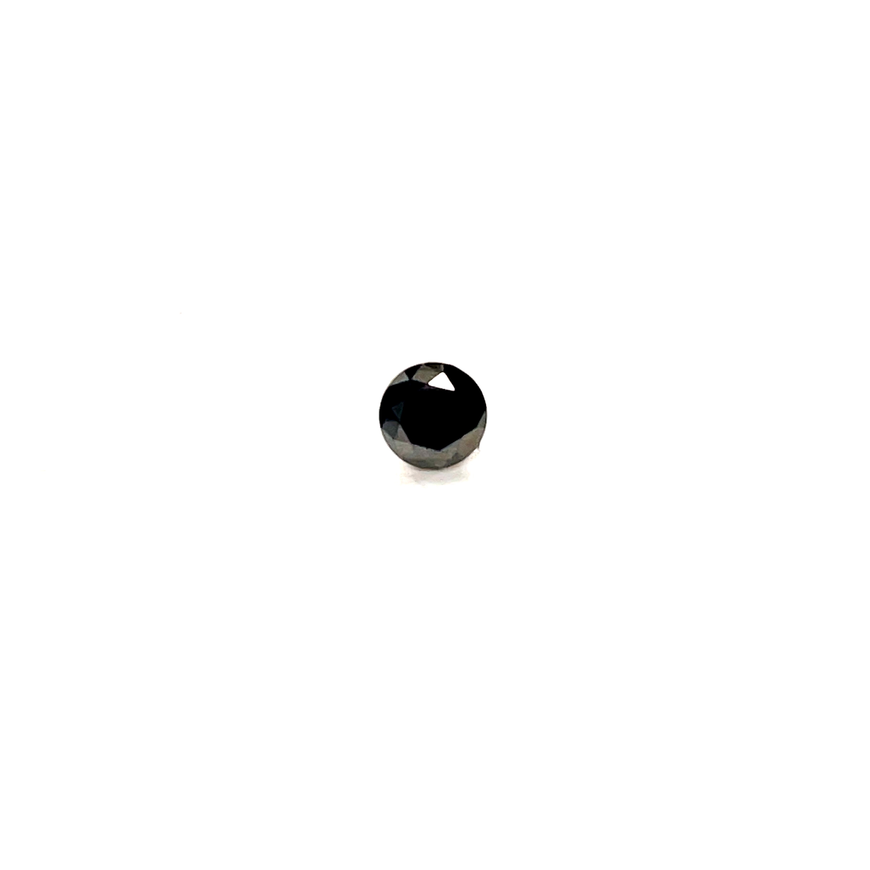 0.91 ct Round Natural Diamond : Fancy Black