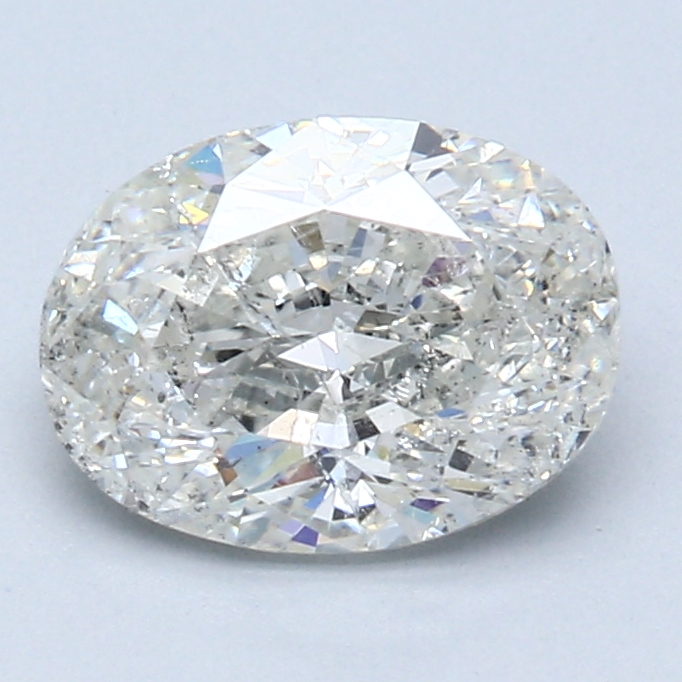 2.01 ct Oval Natural Diamond : J / I1