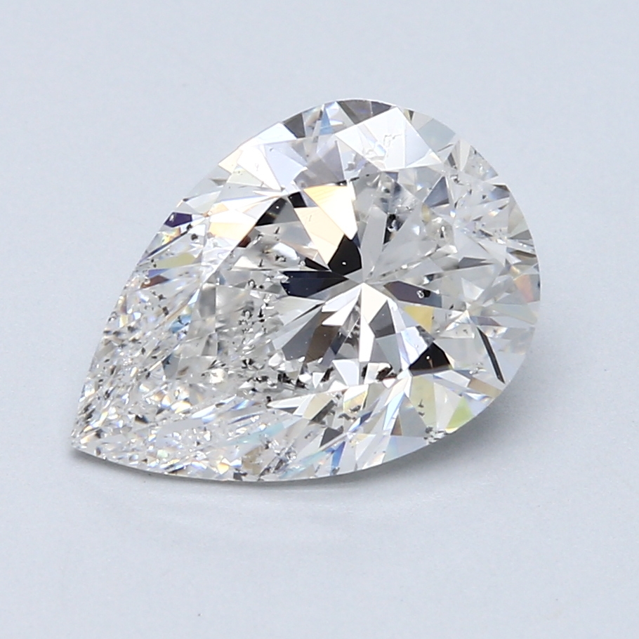 3.36 ct Pear Shape Natural Diamond : E / SI2